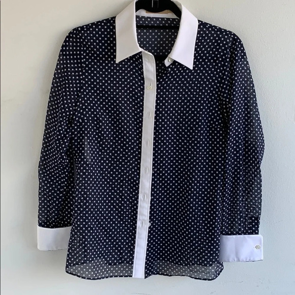 Michael Kors collection polka dot button down - Picture 1 of 6